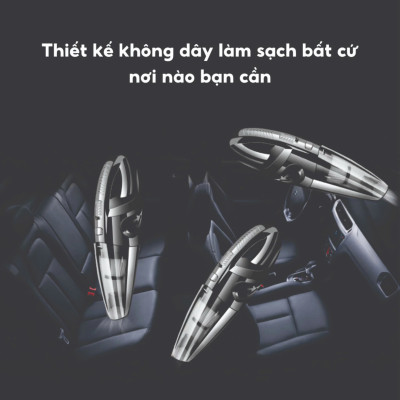 FTAKY Máy Hút Bụi Cầm Tay Không Dây Mini Cao Cấp Bản Adapter, 20000PA Hút Mạnh - Thiết Kế Không Dây Tặng Kèm Đầu Hút Hàng Chính Hãng