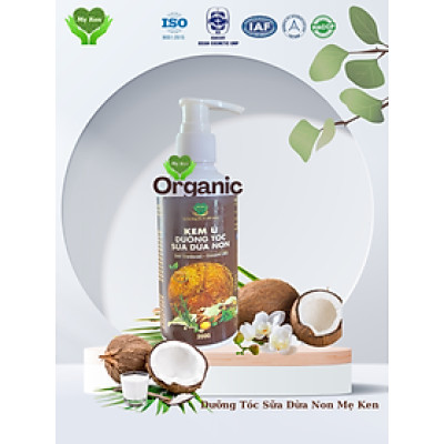 Kem ủ tóc sữa dừa non MẸ KEN (200ml) - kem dưỡng tóc, mềm mượt, giảm khô, chẻ ngọn