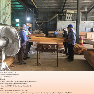 Bàn ghế đối tiếp khách gỗ sồi nga