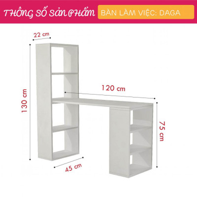 Bàn liền hộc bằng gỗ thiết kế đẹp SMLIFE Daga