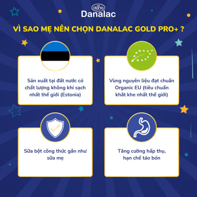 Sữa Danalac Gold Pro+ Số 1 Cho Bé 0- 6 Tháng Hỗ Trợ Bé Ăn Ngon Tiêu Hóa Tốt