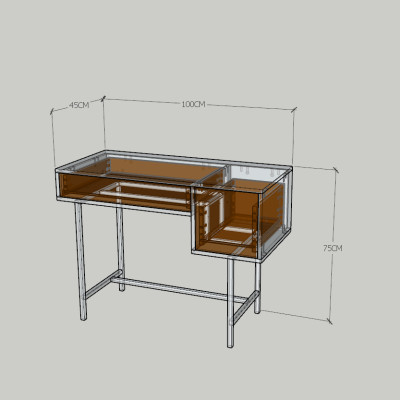[Happy Home Furniture] BECKY, Bàn làm việc 2 ngăn - chân sắt ,  100cm x 45cm x 75cm ( DxRxC), BAN_006