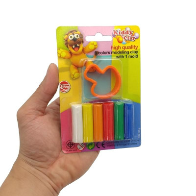 Đất Nặn Kiddy Clay 6 Màu + Khuôn Hình ST-50-6SM (Mẫu Màu Giao Ngẫu Nhiên)