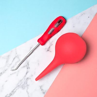 Combo quả bóng thổi khí + Móc đẩy chốt hộp mực máy in/ Bộ dụng cụ sửa máy in ( Hàng nhập khẩu )