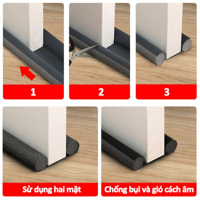 Thanh Chặn Cửa Dài 95cm Chắn Cửa, Miếng Chắn Đáy Khe Cửa Chống Thoát Hơi Máy Lạnh Ngăn Côn Trùng Bụi Bẩn Giao Màu Ngẫu Nhiên