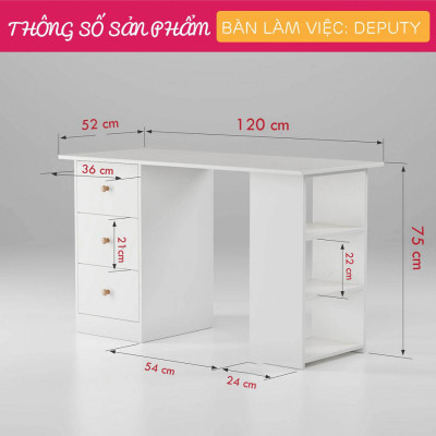 Bàn máy tính tại nhà đa dụng SMLIFE Deputy