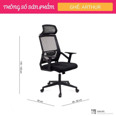 Ghế trưởng phòng lưng cao có tựa đầu SMLIFE Arthur