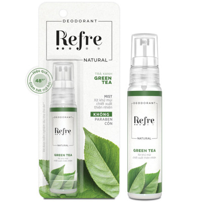 Xịt khử mùi chiết xuất thiên nhiên Refre Natural Green Tea Hương Trà Xanh (30ml)