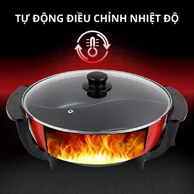 Nồi lẩu điện 2 ngăn Mishio MK112 5L - Hàng chính hãng