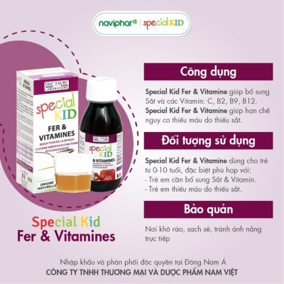 Siro Special Kid Fer Et Vitamines - Hỗ trợ thiếu máu do thiếu sắt ở trẻ - 125ml - Hàng Chính Hãng