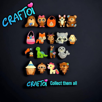 KIM NHỰA Bộ Thủ Công Trẻ Tự Làm Thú Bông 5+ CORGI KING FLUFFY I Craftoi Felt Sewing toy prepunched holes plastic needle