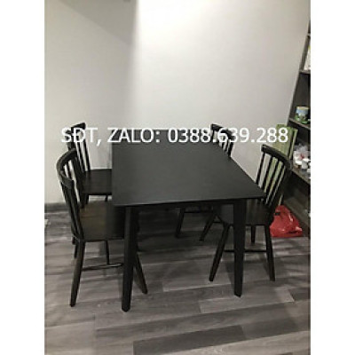 Bộ bàn ăn song tiện nâu 1m2 + 4 ghế tiện 7 nan  Thương hiệu Nội Thất Bình Long 