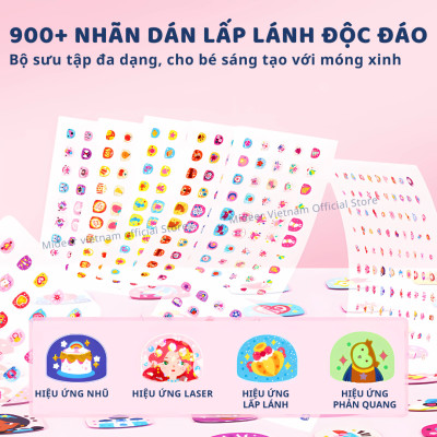 Sticker dán móng tay cho bé Mideer Nail stickers Mideer 4 mẫu miếng dán móng tay giả cho bé gái