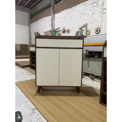 tủ giày dép gỗ công nghiệp 80x104x30 - mẫu 2 cánh, 1 ngăn kéo - chân gỗ sồi