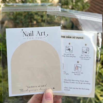Thẻ Bìa Dán Nailbox Siêu Xinh Kèm Túi Dày Dặn Và HDSD, Tag Nail Box Hình Gấu Hồng, Mây Trắng, Nail Art Sang Trọng Và Hạn Chế Thấm Nước cho bé gái