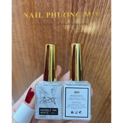 Chai Cồn Loang B281 Trắng Đen 15ml, Sơn Cồn Loang Thủy Tinh Cao Cấp, Tạo Hiệu Ứng Vân Đá Đẹp Mắt, Làm Nail Chuyên Nghiệp