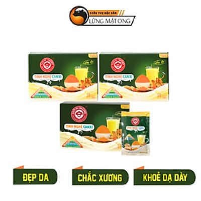 Combo 3 hộp Tinh nghệ Canxi Honimore 288g (18 gói)