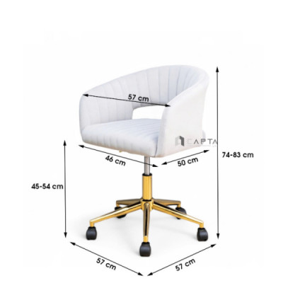 Ghế tư vấn nệm vải nhung màu hồng CE1030-F Nội thất Capta Ghế tiếp khách vải nhung chân xoay thép mạ màu vàng có bánh xe