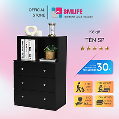 Giá sách cao cấp bằng gỗ SMLIFE Balaji