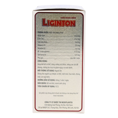 Thực Phẩm Chức Năng Tăng Cường Sinh Lực, Bồi Bổ Khí Huyết Mediplantex Liginton (50 Viên / Hộp)