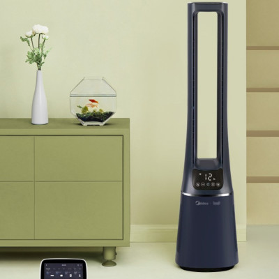 Quạt Không Cánh Midea AMS150E-TM Nhận Diện Điều Khiển Gió AI Tự Động  Độ Gió, Lọc Ion Khử Trùng SPI Và Làm Sạch Không Khí, Góc Quay 60 Độ, Kết Nối App - Hàng Nhập Khẩu