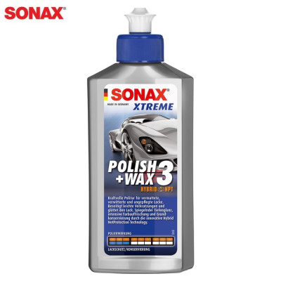 Xoá Xước-Đánh Bóng-Bảo Vệ Sơn Xe 3 Trong 1 Dạng Lai SONAX Xtreme Wax 3 in 1 Hybit NPT 202100 (250ml)