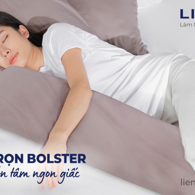 Gối Ôm Cao Su Liên Á Bolster LAGO35100 (100 x 35 x 18 cm) - Trắng