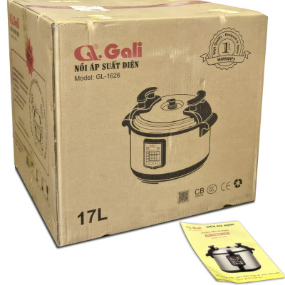 Nồi áp suất Gali GL-1626, dung tích 17lít, Sử dụng hoàn hảo cho các nhà hàng, quán ăn, trường học, hàng chính hãng 100%, bảo hành 24 tháng Gali