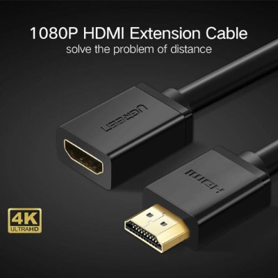 Ugreen 10146 5M màu Đen Cáp tín hiệu HDMI nối dài hỗ trợ 4K x 2K Ugreen HD107 - Hàng Chính Hãng