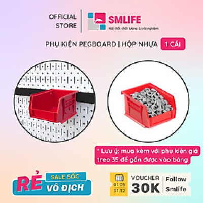 Hộp nhựa Pegboard - Phụ kiện móc treo cho bảng treo dụng cụ cơ khí kim loại