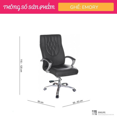 Ghế xoay văn phòng lưng cao bọc PU SMLIFE Emory