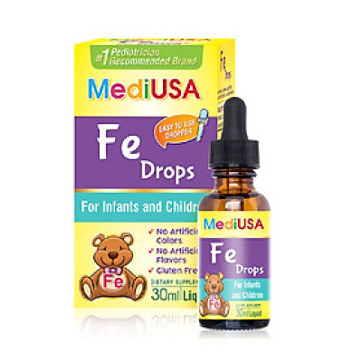 MediUSA Fe Drops - Thực Phẩm Chức Năng cung cấp Sắt, tái tạo hồng cầu cho trẻ, tăng sức đề kháng - Hàng chính hãng