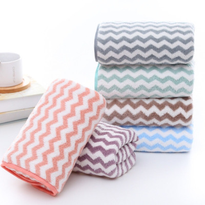 Sét 5 cái khăn lau mặt lông cừu Hàn Quốc .50 x 30cm ,kẻ sọc nhiều màu ,sợi bông mềm mại cao cấp và tiện lợi 