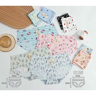 Combo 5 Quần Lót Nữ Su Đúc Họa Tiết 016–018 – Seamless, Co Giãn 4 Chiều, Thoáng Mát