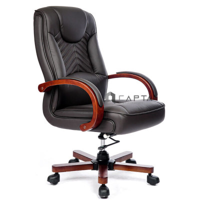 Ghế Giám đốc nhập khẩu tay ốp gỗ CD7112-P Nội thất Capta Nệm PU mềm tay tựa gỗ ốp nệm PU chân gỗ lõi thép Official chair hcm