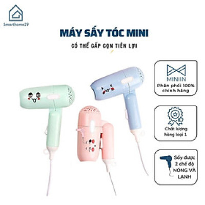 Máy Sấy Tóc Mini Cầm Tay Gấp Gọn -2 Chiều Nóng Lạnh Cao Cấp 450w - Chất Liệu Nhựa Cao Cấp- Hoạ iết Dễ Thương - Hàng Loại 1 - Chính Hãng MINIIN