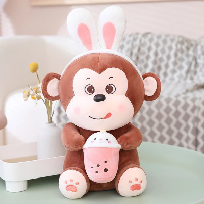 Thú nhồi bông khỉ ôm bình sữa dễ thương - Size từ 45cm đến 75cm - Quà tặng gấu bông khi ôm bình sữa đáng yêu.