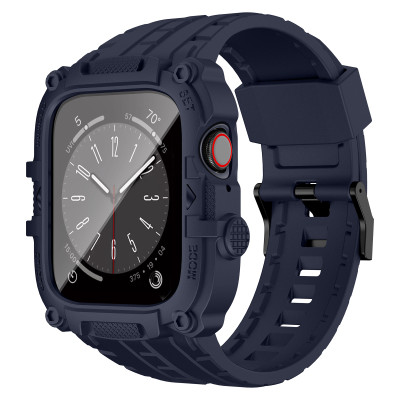 Ốp Case Kính Cường Lực tích hợp dây đeo TANK 360 cho Apple Watch Series 4/5/6/SE/7/8/9/SE1,2 Size 44mm/45mm - Hàng Chính Hãng