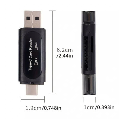 Đầu đọc thẻ nhớ TYPE C + USB sang TF + SD - Hàng Nhập Khẩu