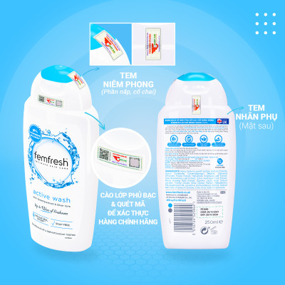Dung dịch vệ sinh cho cả nữ và nam Femfresh Anh giúp làm sạch sẽ, thơm mát, ngăn ngừa viêm, ngứa, nấm phụ khoa - OZ Slim Store 
