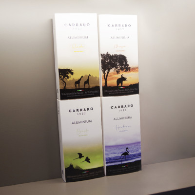 Cà phê viên nén Carraro - Single Origin Blend - Nhập khẩu từ Ý - Tương thích máy capsule Nespresso