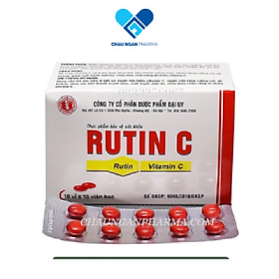 Rutin C Đại Uy (Hộp 10 vỉ x 10 viên nén)