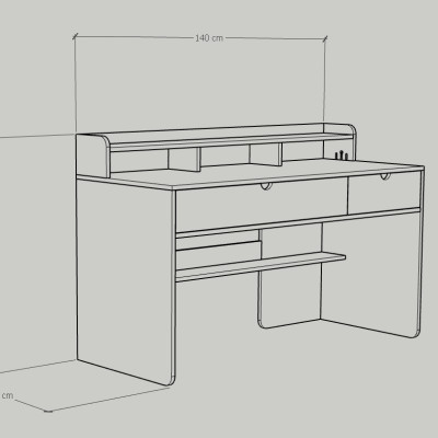 [Happy Home Furniture] CIRCLE , Bàn làm việc 2 ngăn kéo, 140cm x 60cm x 91cm ( DxRxC), BAN_046