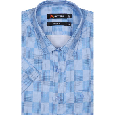 Áo sơ mi nam tay ngắn form suông vạt ngang Khatoco A1MN468T2-CNCR176-2411-N