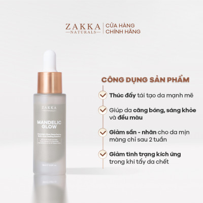 Tinh Chất Tái Tạo Và Căng Bóng Da Mandelic Glow Zakka Naturals 15ml