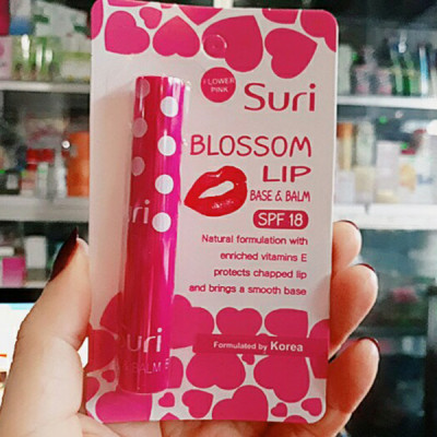 Son dưỡng ẩm bảo vệ môi chiết xuất trái bơ mỡ Suri Blossom Lip Hàn Quốc 1.8g OR01.Cam tặng kèm móc khoá
