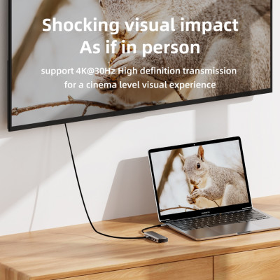 Box Ổ Cứng M2 SSD Kèm Bộ HUB TEEMO PC Chia 6 Cổng USB Type C Dùng Cho Laptop Surface Macbook IPad Điện Thoại Smart Phone - Hàng Chính Hãng