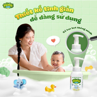 Bọt tắm gội thảo dược cho trẻ từ sơ sinh Elemis Bubble 250ml