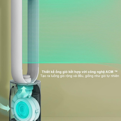 Quạt Không Cánh Xiaomi Keheal A4 Pro Bản Tiếng Việt Diệt Khuẩn UV Kiêm Lọc Không Khí - Hàng Nhập Khẩu