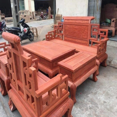 Bộ Bàn Ghế Sơn Thủy Gỗ Hương Đỏ Nam Phi VIP